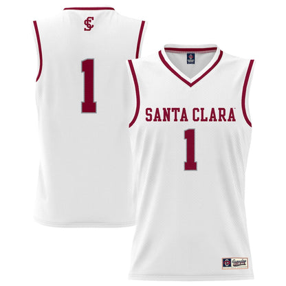Gameday Greats 1 White Santa Clara Broncos Lightweight Collegiate Basketball Fashion Jersey - retro stitched basketball jersey for Gameday Greats fans