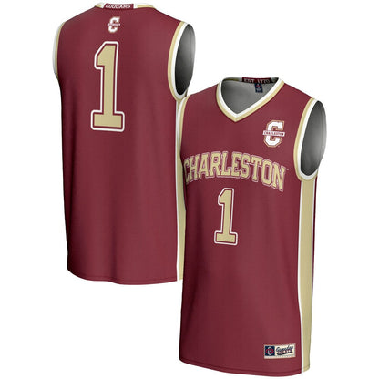 Gameday Greats Maroon Charleston Cougars 1 Basketball Jersey - retro stitched basketball jersey for Gameday Greats fans