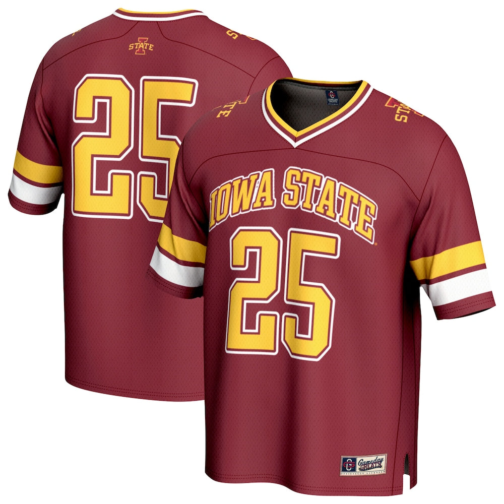 Gameday Greats Cardinal Iowa State Cyclones Lightweight Collegiate Football Fashion Jersey - retro stitched football jersey for Gameday Greats fans