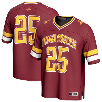Gameday Greats Cardinal Iowa State Cyclones Lightweight Collegiate Football Fashion Jersey - retro stitched football jersey for Gameday Greats fans