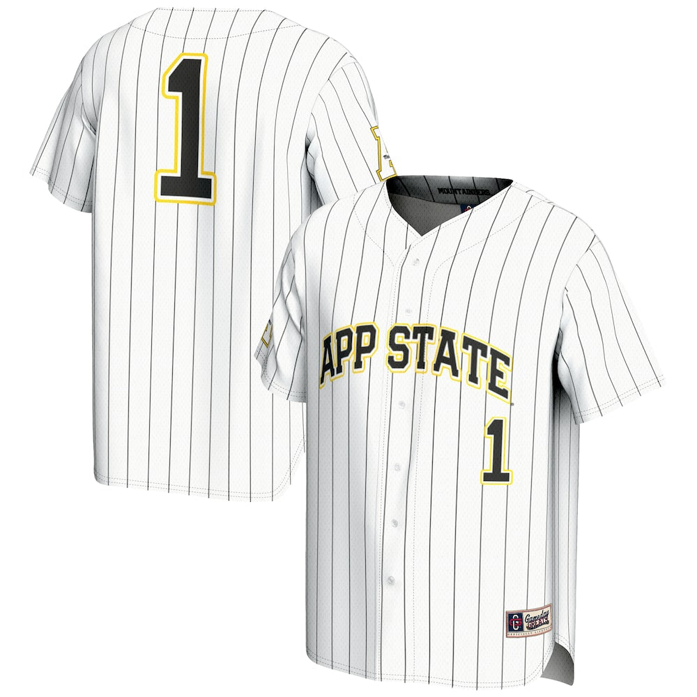 Gameday Greats 1 White Appalachian State Mountaineers Lightweight Baseball Jersey - retro stitched baseball jersey for Gameday Greats fans