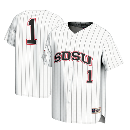 Gameday Greats 1 White San Diego State Aztecs Lightweight Baseball Fashion Jersey - retro stitched baseball jersey for Gameday Greats fans