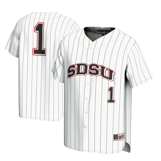 Gameday Greats 1 White San Diego State Aztecs Lightweight Baseball Fashion Jersey - retro stitched baseball jersey for Gameday Greats fans