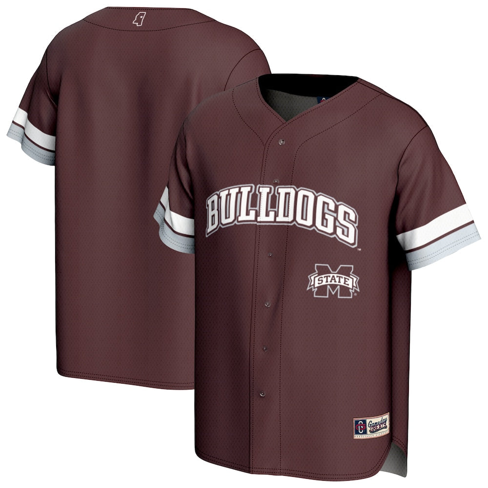 Gameday Greats Maroon Mississippi State Bulldogs Spirit Baseball Jersey - retro stitched baseball jersey for Gameday Greats fans