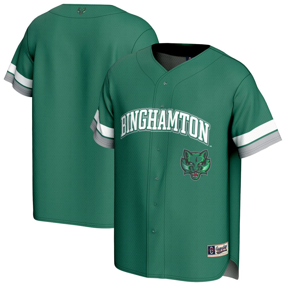 Gameday Greats Green Binghamton Bearcats Spirit Baseball Jersey - retro stitched baseball jersey for Gameday Greats fans