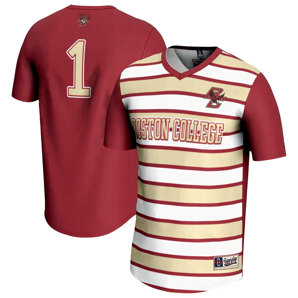 Gameday Greats 1 Maroon Boston College Eagles Lightweight Soccer Fashion Jersey - retro stitched jersey jersey for Gameday Greats fans