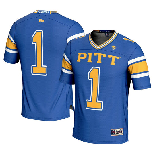 Gameday Greats 1 Royal Pitt Panthers Football Jersey - retro stitched football jersey for Gameday Greats fans