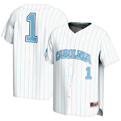 Gameday Greats 1 White North Carolina Tar Heels Lightweight Baseball Fashion Jersey - retro stitched baseball jersey for Gameday Greats fans
