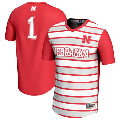 Gameday Greats 1 Scarlet Nebraska Huskers Lightweight Soccer Fashion Jersey - retro stitched jersey jersey for Gameday Greats fans