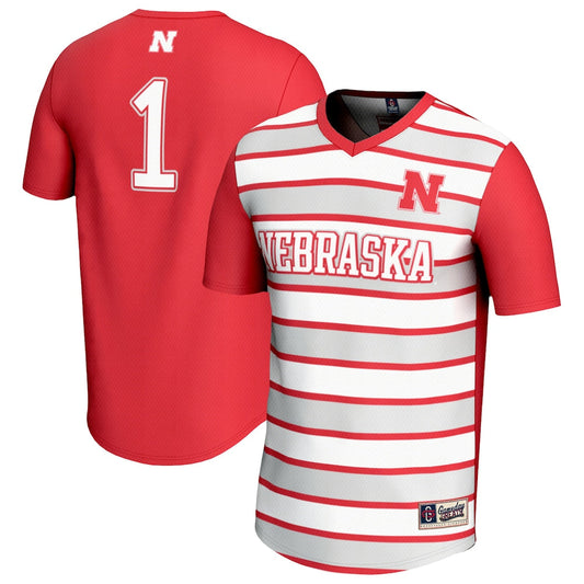 Gameday Greats 1 Scarlet Nebraska Huskers Lightweight Soccer Fashion Jersey - retro stitched jersey jersey for Gameday Greats fans