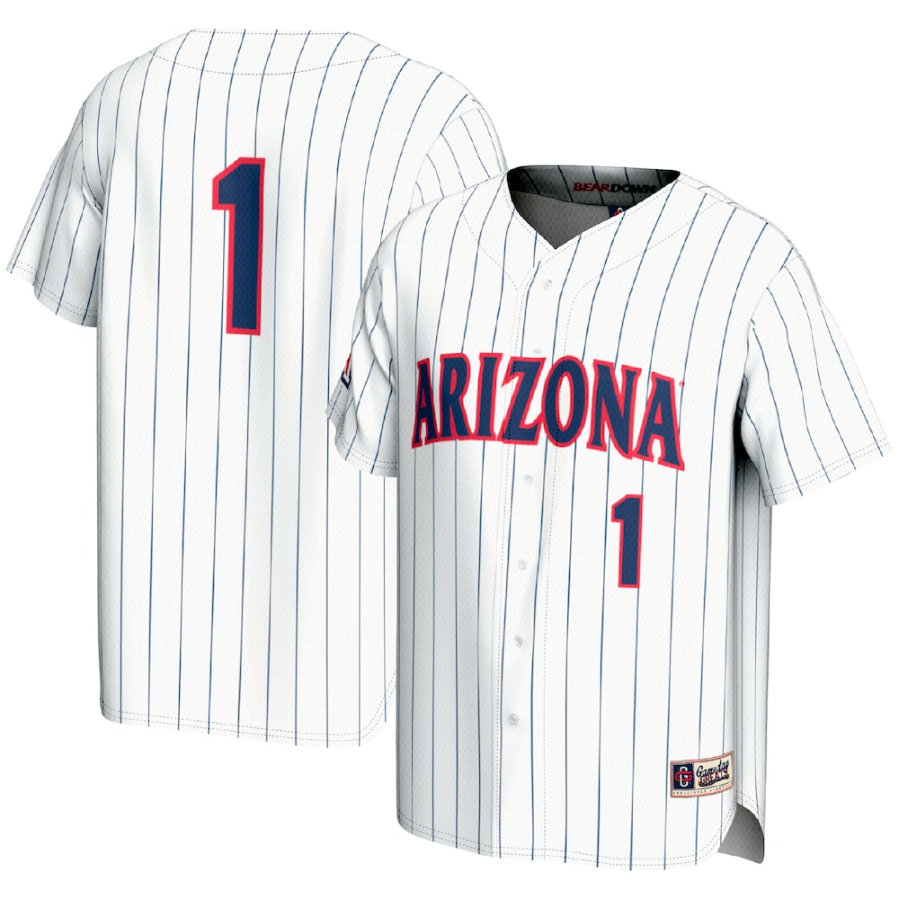 Gameday Greats 1 White Arizona Wildcats Lightweight Baseball Fashion Jersey - retro stitched baseball jersey for Gameday Greats fans