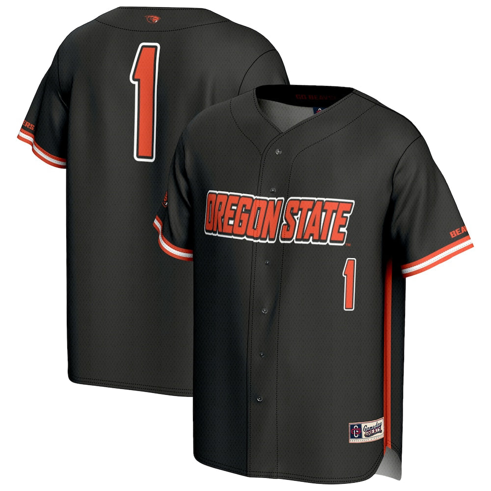 Gameday Greats 1 Black Oregon State Beavers Lightweight Baseball Fashion Jersey - retro stitched baseball jersey for Gameday Greats fans