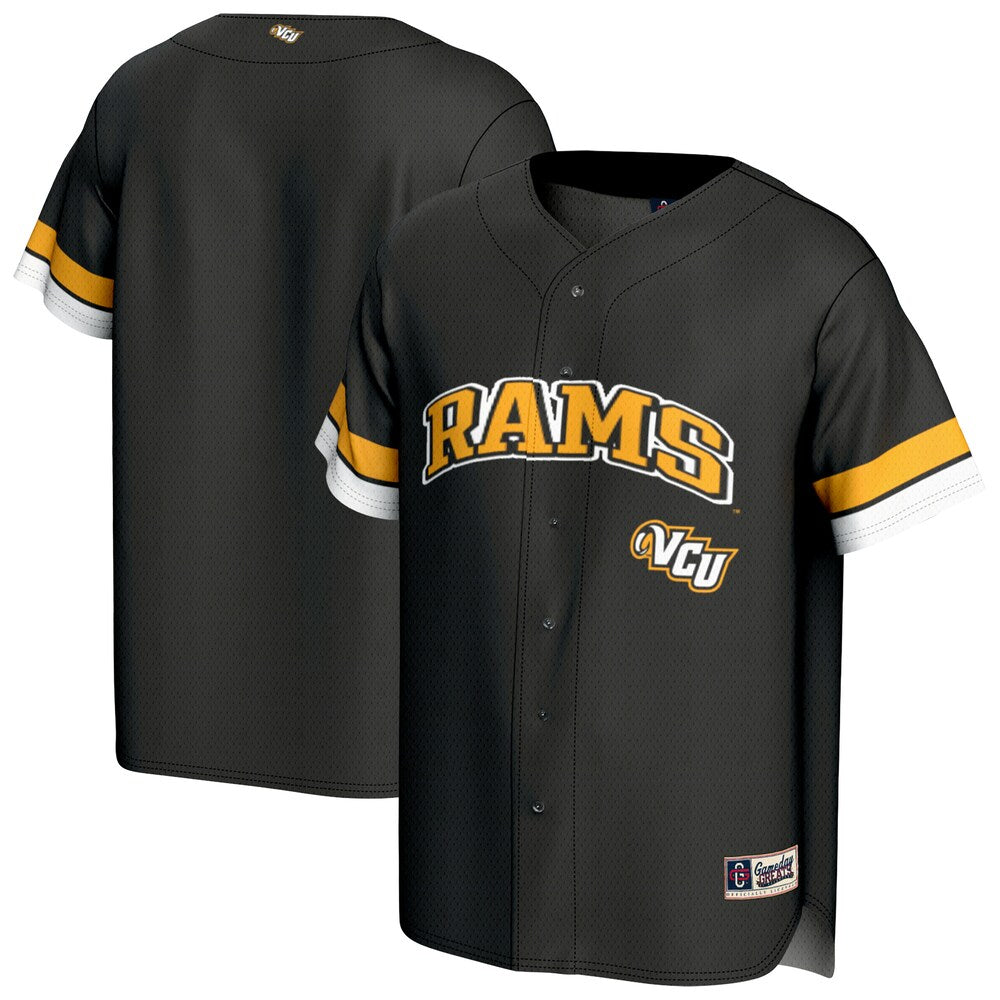 Gameday Greats Black Vcu Rams Spirit Baseball Jersey - retro stitched baseball jersey for Gameday Greats fans