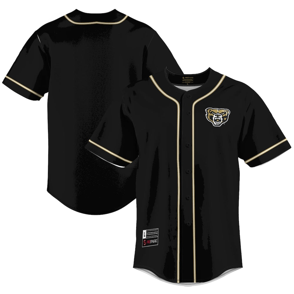 Gameday Greats Black Oakland Golden Grizzlies Lightweight Baseball Jersey - retro stitched baseball jersey for Gameday Greats fans