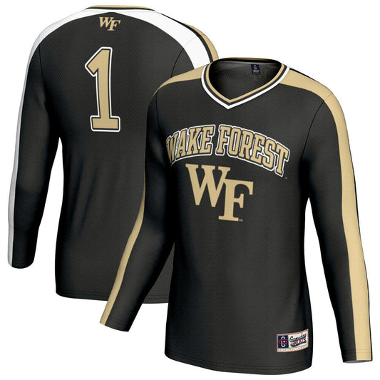 Gameday Greats Black Wake Forest Demon Deacons 1 Lightweight Volleyball Fashion Jersey - retro stitched jersey jersey for Gameday Greats fans