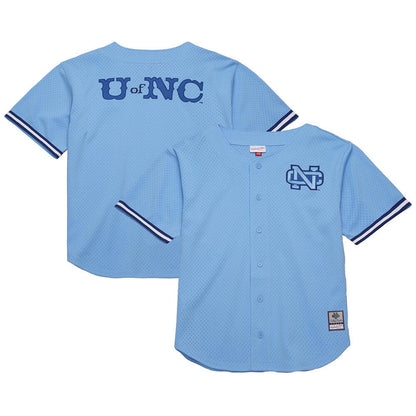 Carolina Blue North Carolina Tar Heels Game Time Vintage Mesh Button Front Top - retro stitched jersey jersey for Carolina Blue fans