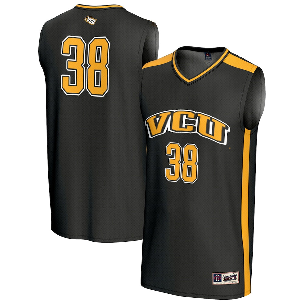 Gameday Greats 38 Black Vcu Rams Lightweight Basketball Fashion Jersey - retro stitched basketball jersey for Gameday Greats fans