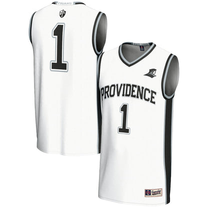 Gameday Greats 1 White Providence Friars Lightweight Basketball Jersey - retro stitched basketball jersey for Gameday Greats fans