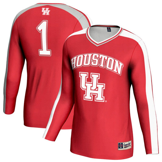 Gameday Greats Red Houston Cougars 1 Lightweight Volleyball Fashion Jersey - retro stitched jersey jersey for Gameday Greats fans