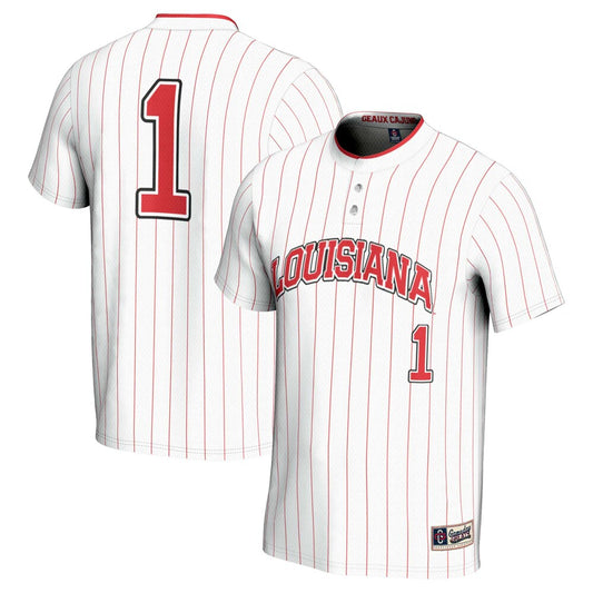 Gameday Greats 1 White Louisiana Ragin Cajuns Lightweight Softball Jersey - retro stitched jersey jersey for Gameday Greats fans