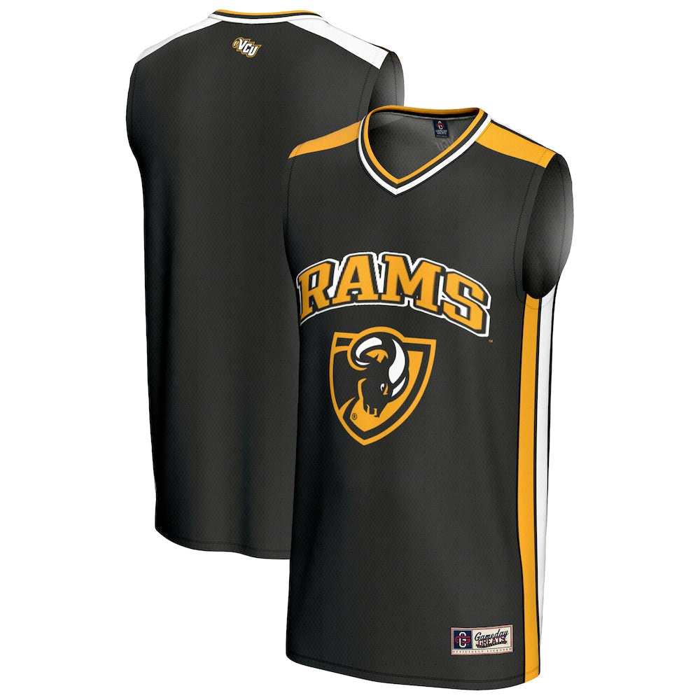 Gameday Greats Black Vcu Rams Spirit Basketball Jersey - retro stitched basketball jersey for Gameday Greats fans