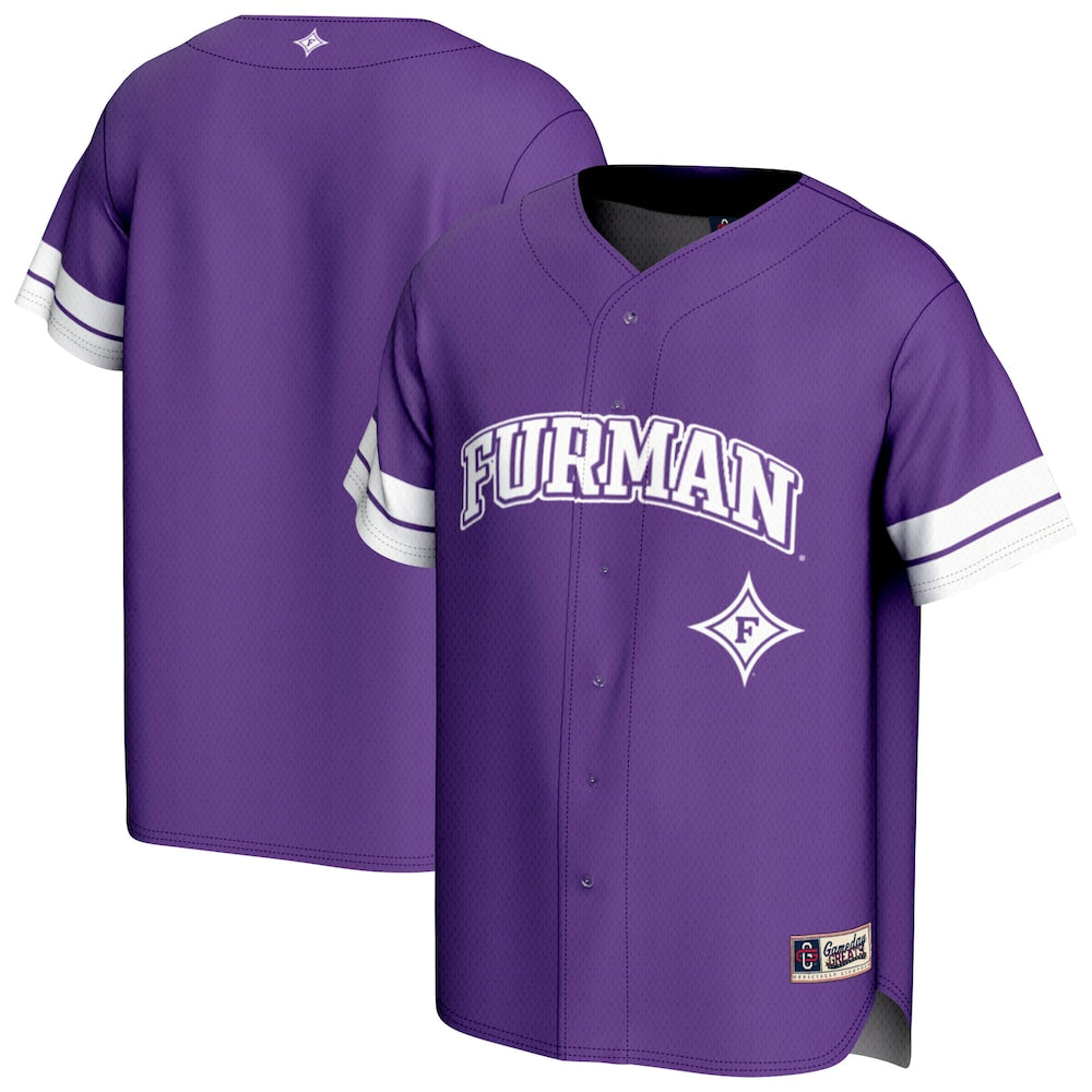 Gameday Greats Purple Furman Paladins Spirit Baseball Jersey - retro stitched baseball jersey for Gameday Greats fans