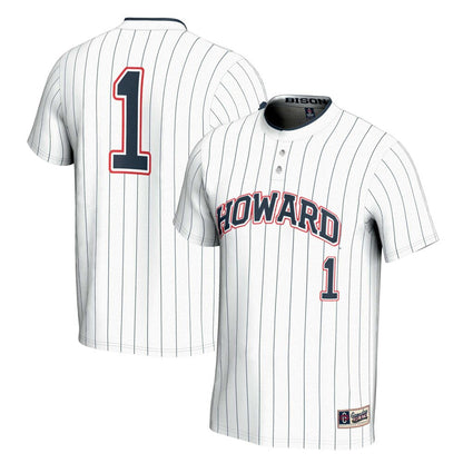 Gameday Greats 1 White Howard Bison Lightweight Softball Jersey - retro stitched jersey jersey for Gameday Greats fans