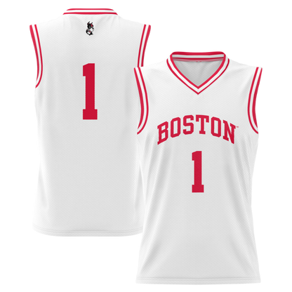 Gameday Greats 1 White Boston University Lightweight Basketball Jersey - retro stitched basketball jersey for Gameday Greats fans