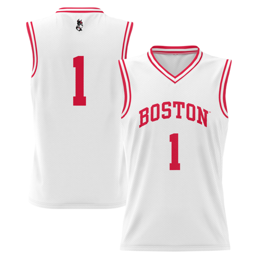 Gameday Greats 1 White Boston University Lightweight Basketball Jersey - retro stitched basketball jersey for Gameday Greats fans