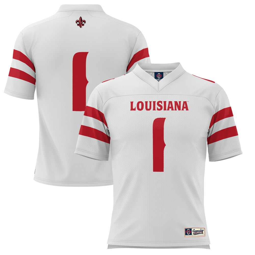 Gameday Greats 1 White Louisiana Ragin Cajuns Football Jersey - retro stitched football jersey for Gameday Greats fans