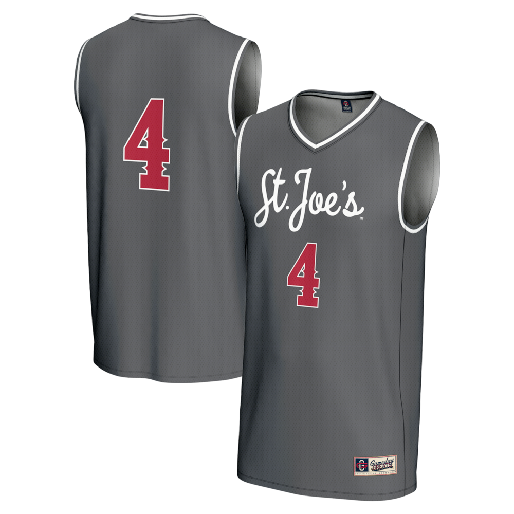 Gameday Greats 4 Gray Saint Josephs Hawks Lightweight Basketball Fashion Jersey - retro stitched basketball jersey for Gameday Greats fans