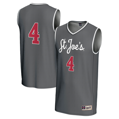 Gameday Greats 4 Gray Saint Josephs Hawks Lightweight Basketball Fashion Jersey - retro stitched basketball jersey for Gameday Greats fans