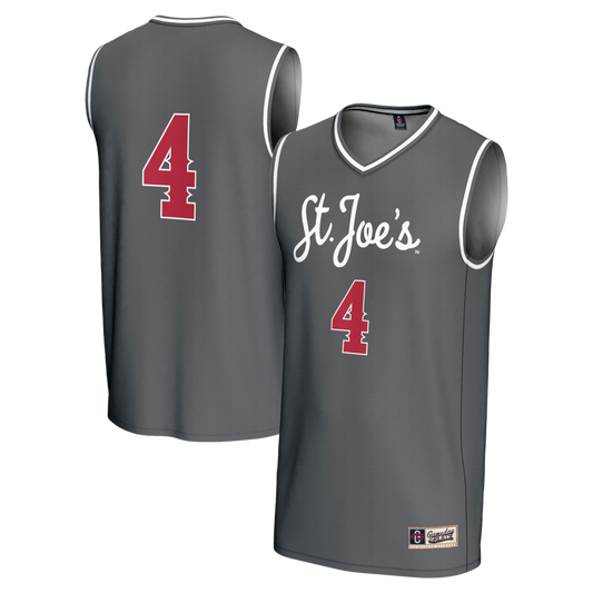 Gameday Greats 4 Gray Saint Josephs Hawks Lightweight Basketball Fashion Jersey - retro stitched basketball jersey for Gameday Greats fans