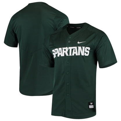 Green Michigan State Spartans Vapor Untouchable Elite Full Button Replica Baseball Jersey - retro stitched baseball jersey for Green Michigan fans