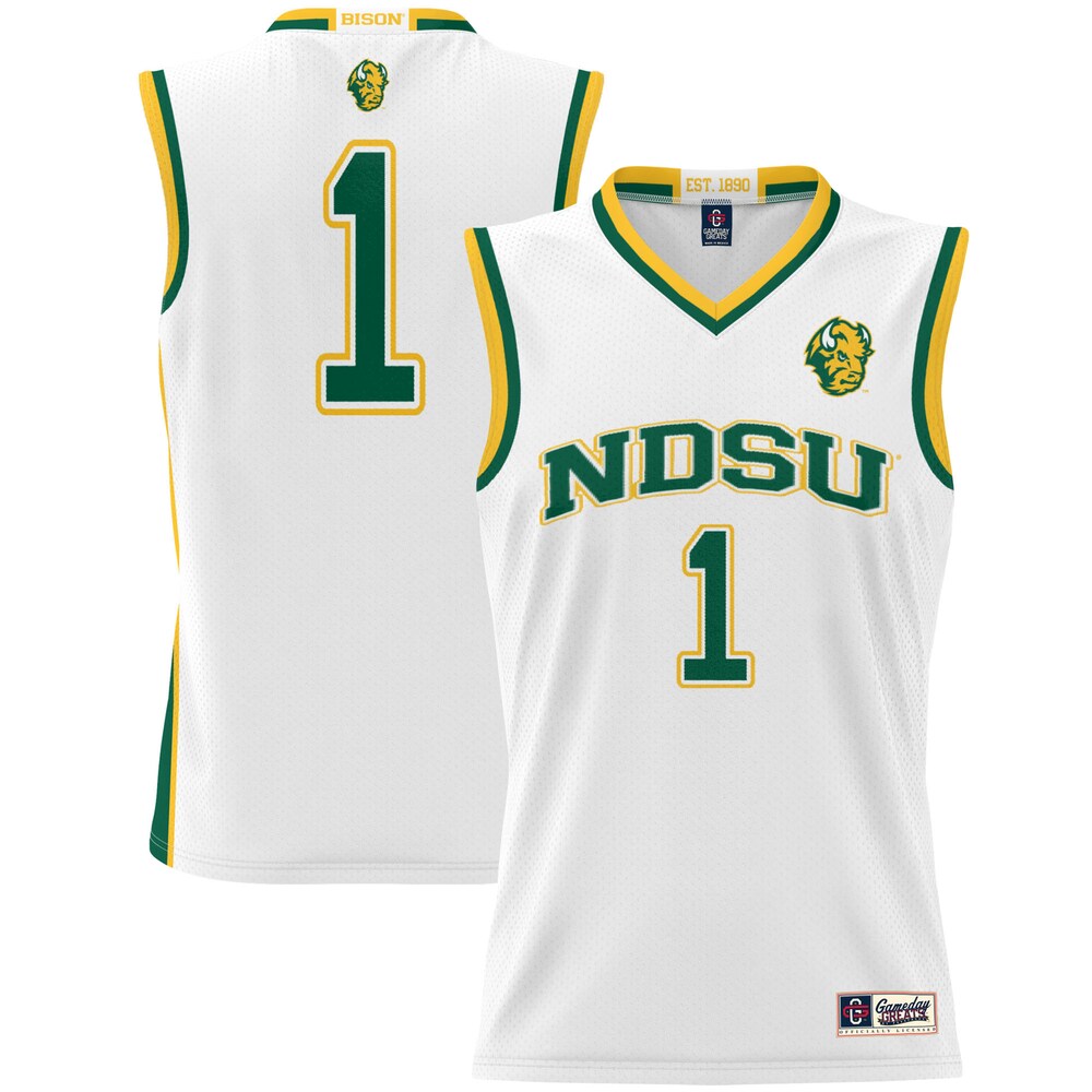 Gameday Greats 1 White Ndsu Bison Lightweight Basketball Jersey - retro stitched basketball jersey for Gameday Greats fans