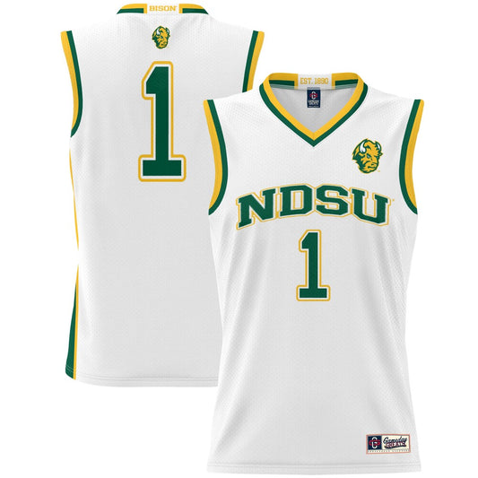 Gameday Greats 1 White Ndsu Bison Lightweight Basketball Jersey - retro stitched basketball jersey for Gameday Greats fans