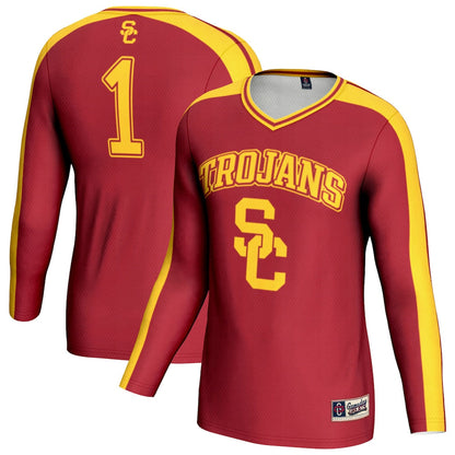 Gameday Greats Cardinal Usc Trojans 1 Lightweight Volleyball Fashion Jersey - retro stitched jersey jersey for Gameday Greats fans