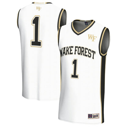 Gameday Greats 1 White Wake Forest Demon Deacons Lightweight Basketball Fashion Jersey - retro stitched basketball jersey for Gameday Greats fans