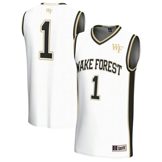 Gameday Greats 1 White Wake Forest Demon Deacons Lightweight Basketball Fashion Jersey - retro stitched basketball jersey for Gameday Greats fans