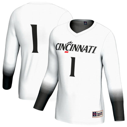 Gameday Greats 1 White Cincinnati Bearcats Lightweight Collegiate Volleyball Fashion Jersey - retro stitched jersey jersey for Gameday Greats fans