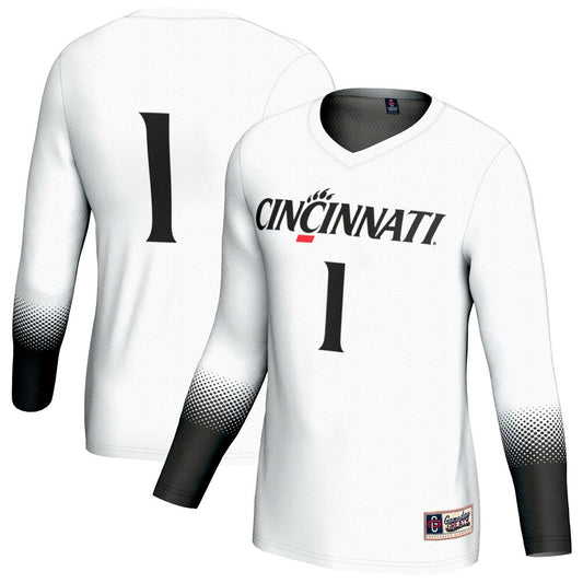 Gameday Greats 1 White Cincinnati Bearcats Lightweight Collegiate Volleyball Fashion Jersey - retro stitched jersey jersey for Gameday Greats fans