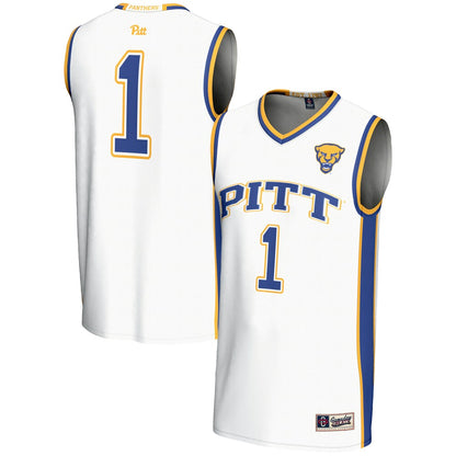 Gameday Greats 1 White Pitt Panthers Lightweight Basketball Jersey - retro stitched basketball jersey for Gameday Greats fans