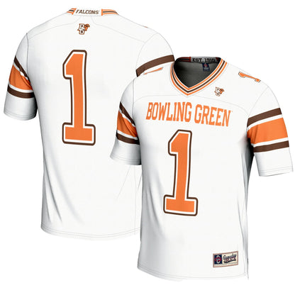 Gameday Greats 1 White Bowling Green St Falcons Endzone Football Jersey - retro stitched football jersey for Gameday Greats fans