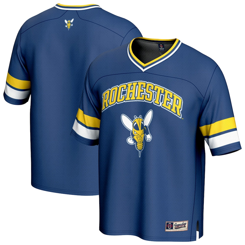 Gameday Greats Blue Rochester Yellow Jackets Football Jersey - retro stitched football jersey for Gameday Greats fans