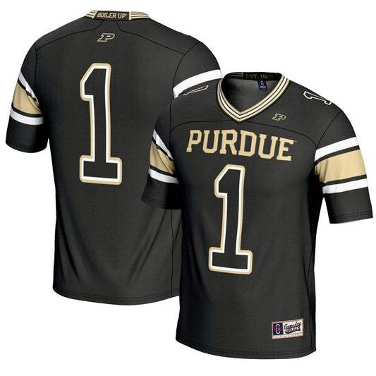 Gameday Greats 1 Black Purdue Boilermakers Endzone Football Jersey - retro stitched football jersey for Gameday Greats fans