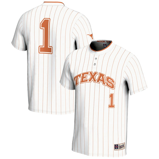 Gameday Greats 1 White Texas Longhorns Lightweight Softball Jersey - retro stitched jersey jersey for Gameday Greats fans