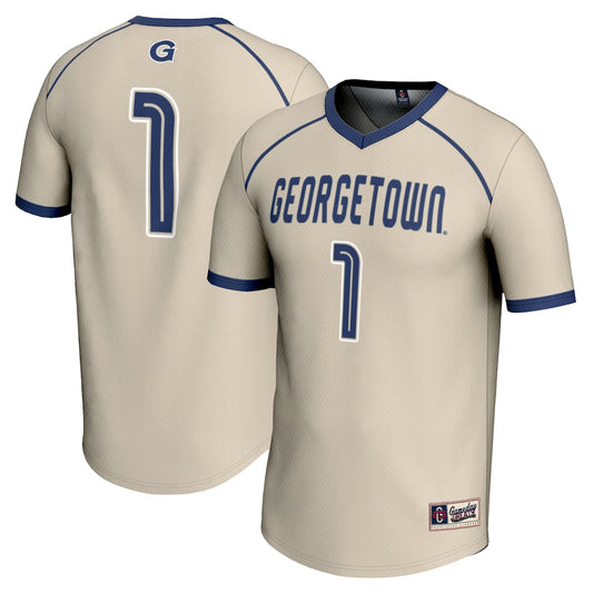 Gameday Greats 1 Gray Georgetown Hoyas Lightweight Lacrosse Jersey - retro stitched jersey jersey for Gameday Greats fans