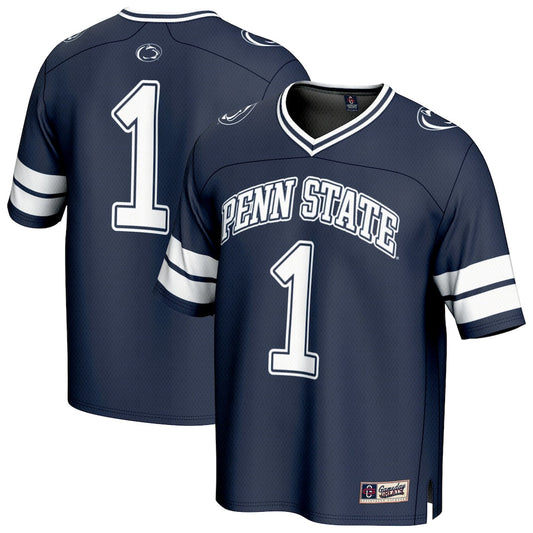 Gameday Greats 1 Navy Penn State Nittany Lions Lightweight Collegiate Football Fashion Jersey - retro stitched football jersey for Gameday Greats fans