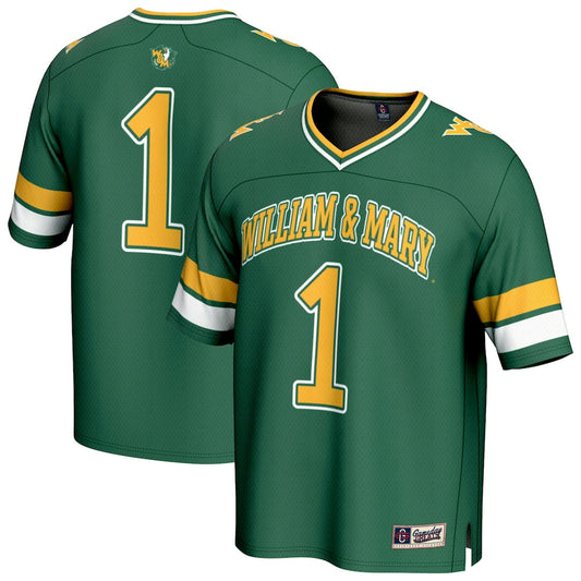 Gameday Greats 1 Green William Mary Tribe Collegiate Football Fashion Jersey - retro stitched football jersey for Gameday Greats fans