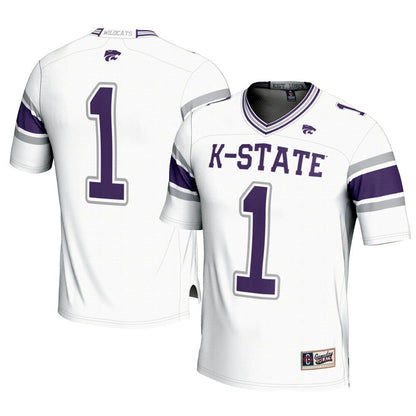Gameday Greats 1 White Kansas State Wildcats Football Jersey - retro stitched football jersey for Gameday Greats fans